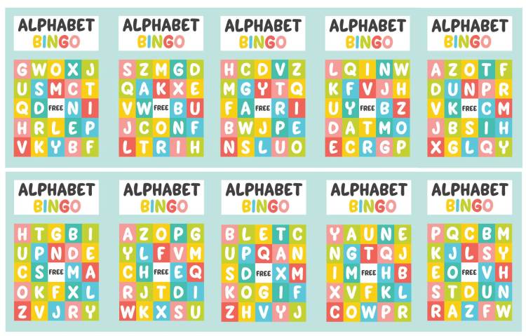 Alphabet bingo cards printable